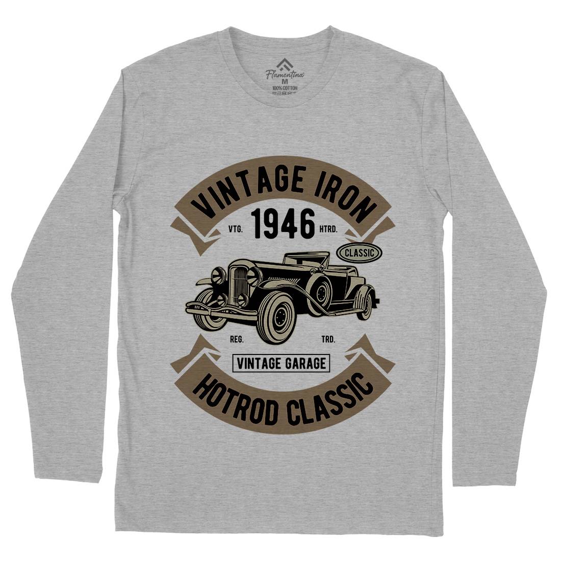 Vintage Iron Classic Mens Long Sleeve T-Shirt Cars D595