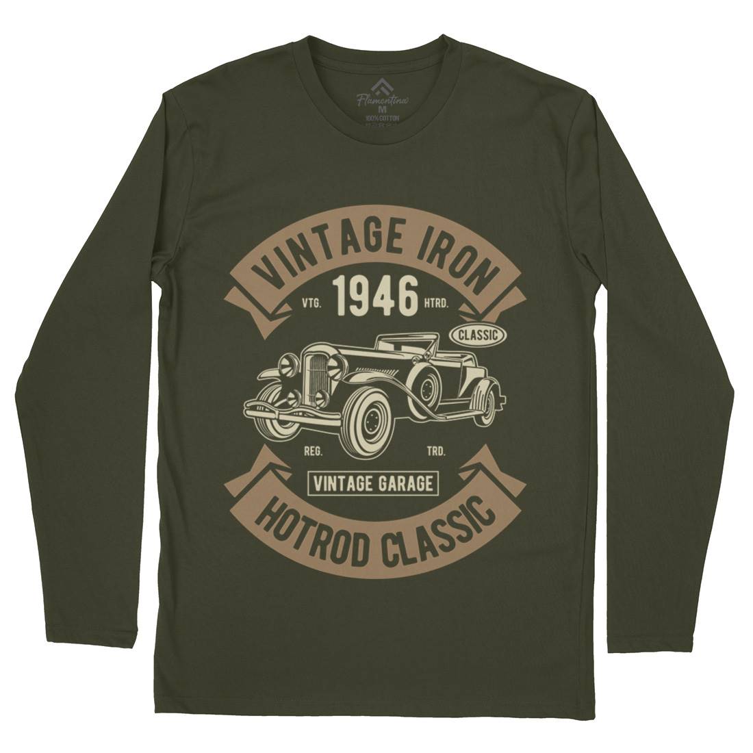Vintage Iron Classic Mens Long Sleeve T-Shirt Cars D595