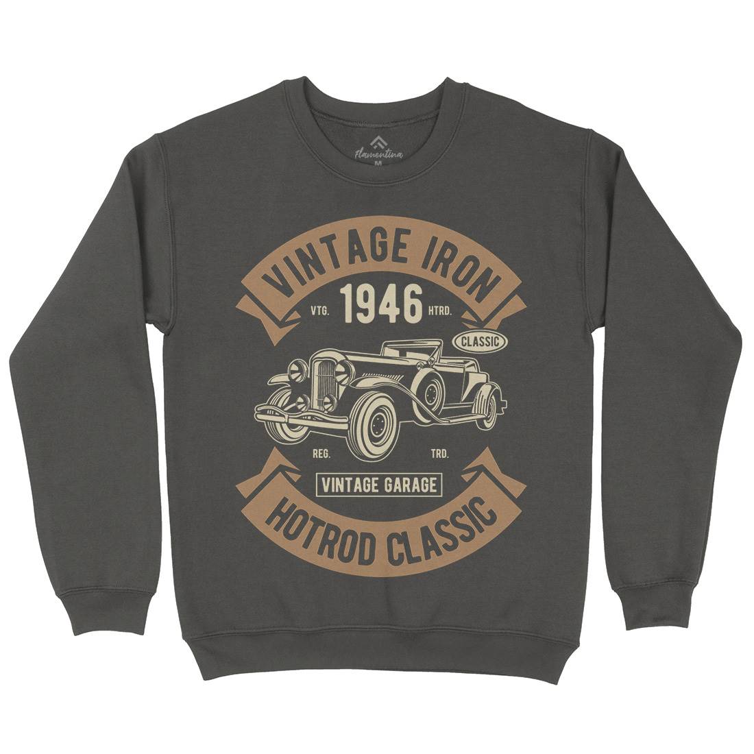 Vintage Iron Classic Mens Crew Neck Sweatshirt Cars D595