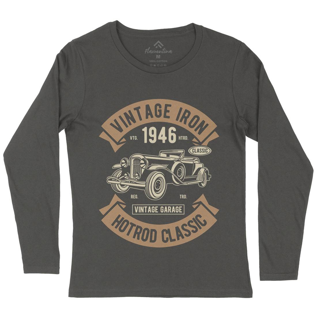 Vintage Iron Classic Womens Long Sleeve T-Shirt Cars D595