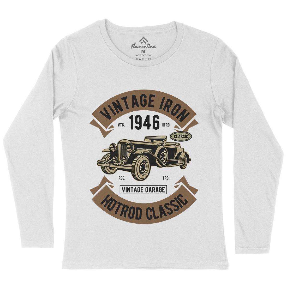 Vintage Iron Classic Womens Long Sleeve T-Shirt Cars D595