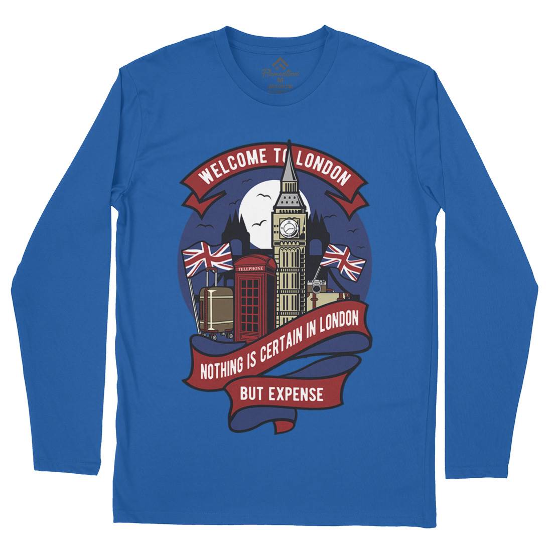 Welcome To London Mens Long Sleeve T-Shirt Retro D596