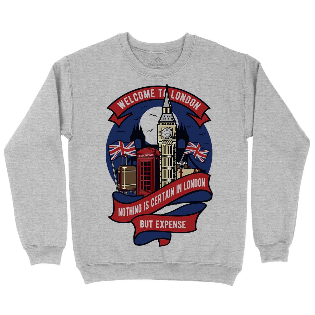 Welcome To London Mens Crew Neck Sweatshirt Retro D596