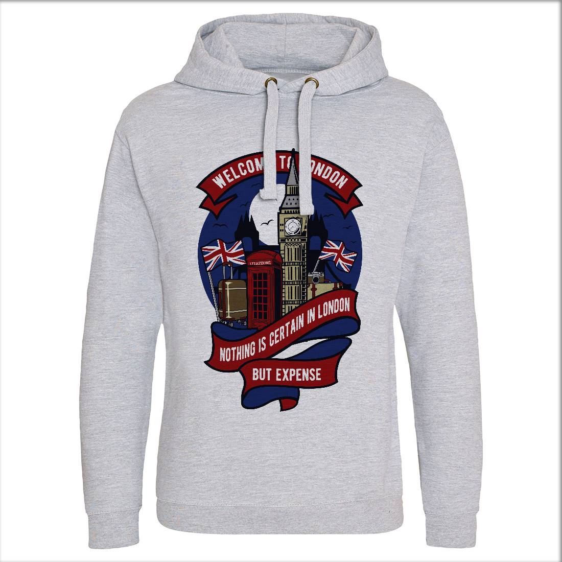 Welcome To London Mens Hoodie Without Pocket Retro D596