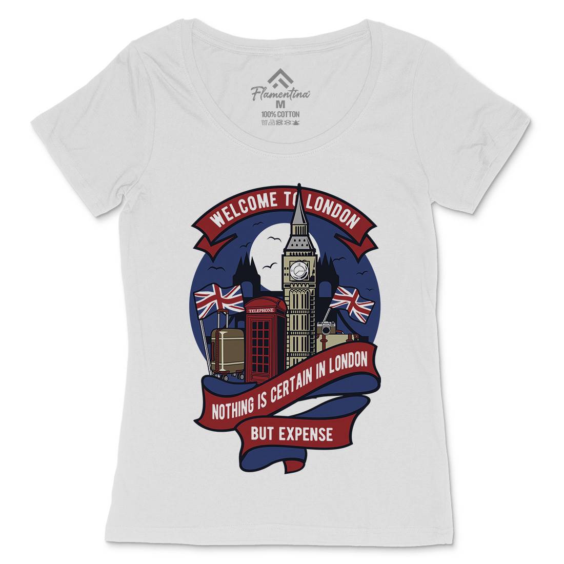 Welcome To London Womens Scoop Neck T-Shirt Retro D596