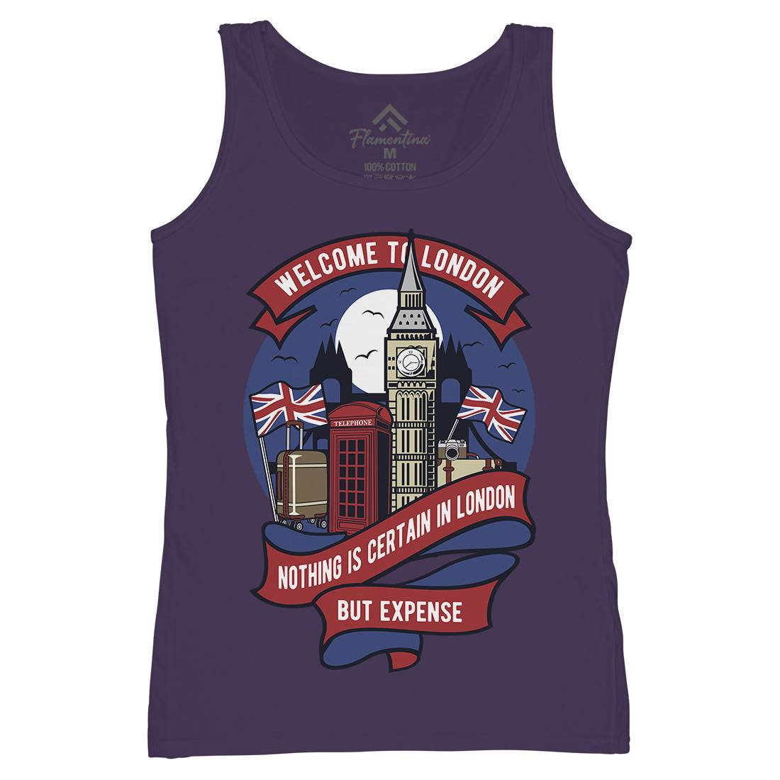 Welcome To London Womens Organic Tank Top Vest Retro D596