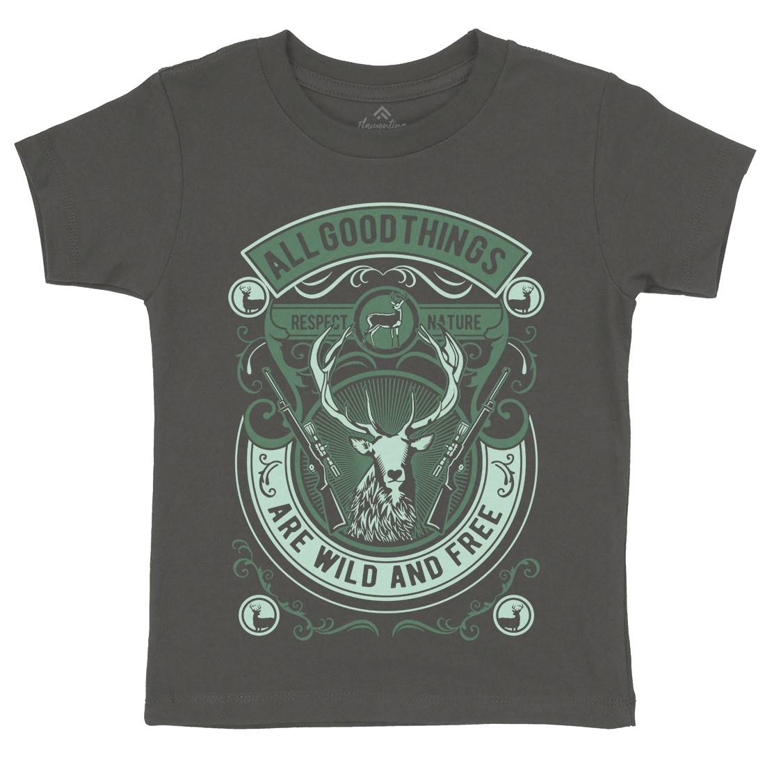 Wild And Free Kids Crew Neck T-Shirt Animals D597