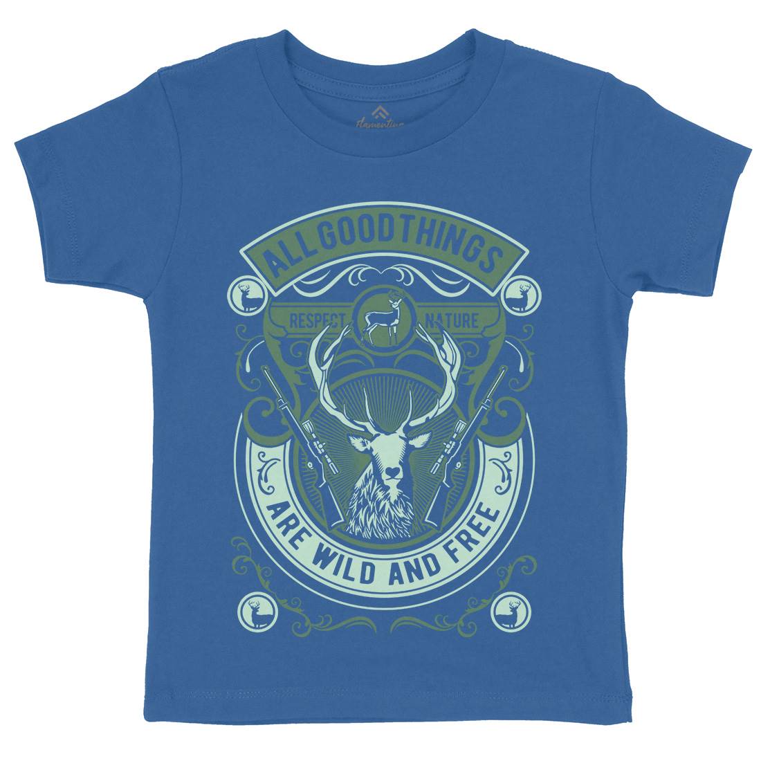 Wild And Free Kids Organic Crew Neck T-Shirt Animals D597