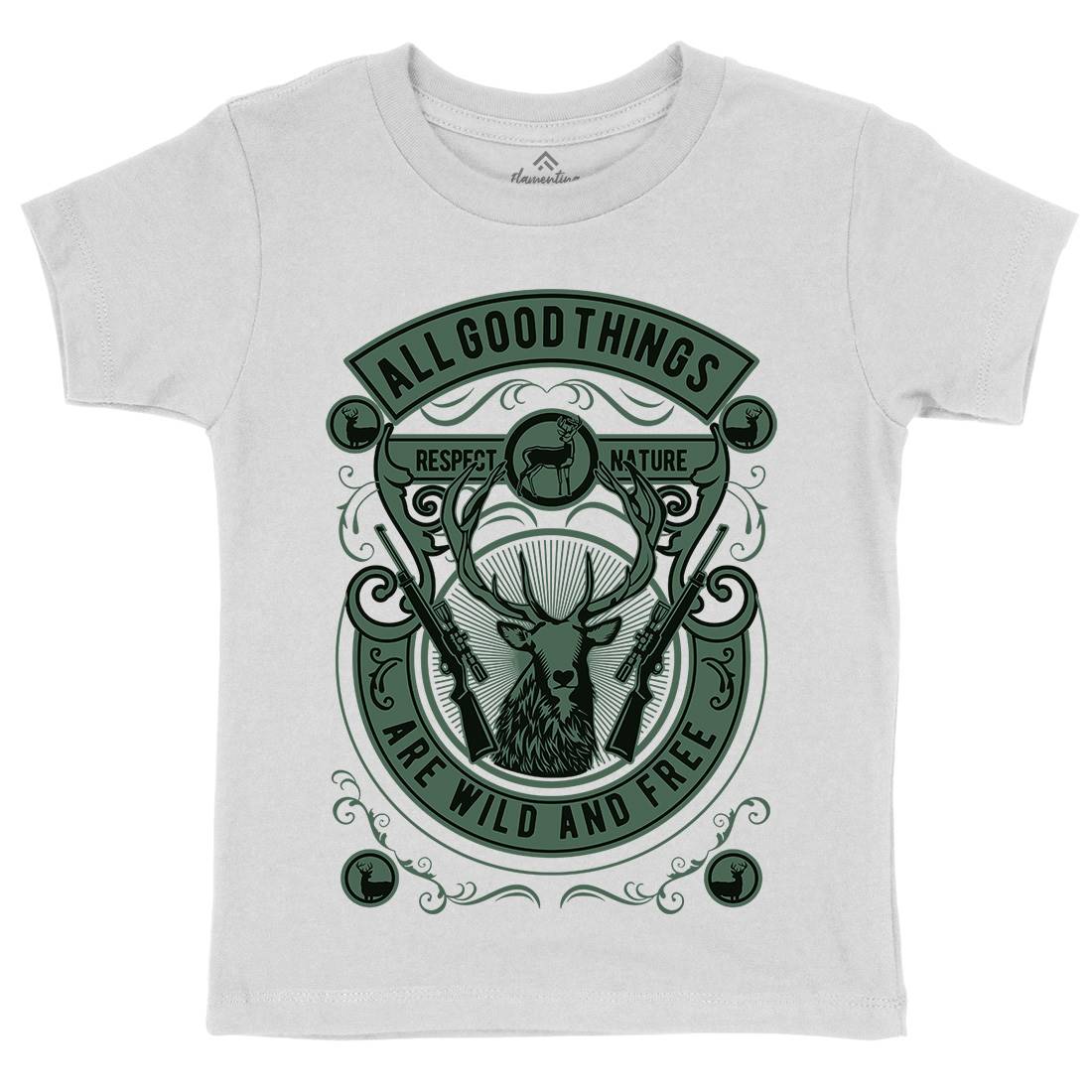 Wild And Free Kids Organic Crew Neck T-Shirt Animals D597