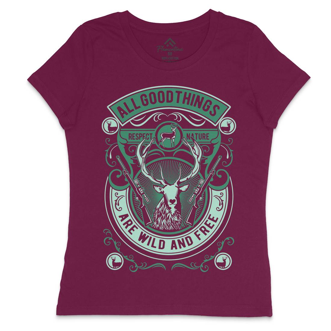 Wild And Free Womens Crew Neck T-Shirt Animals D597