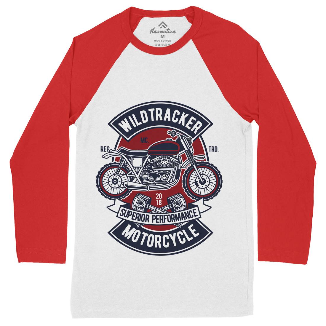 Wild Tracker Mens Long Sleeve Baseball T-Shirt Motorcycles D598