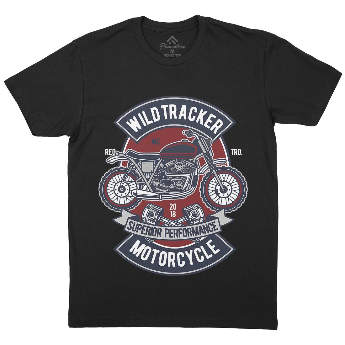 Wild Tracker Mens Crew Neck T-Shirt Motorcycles D598