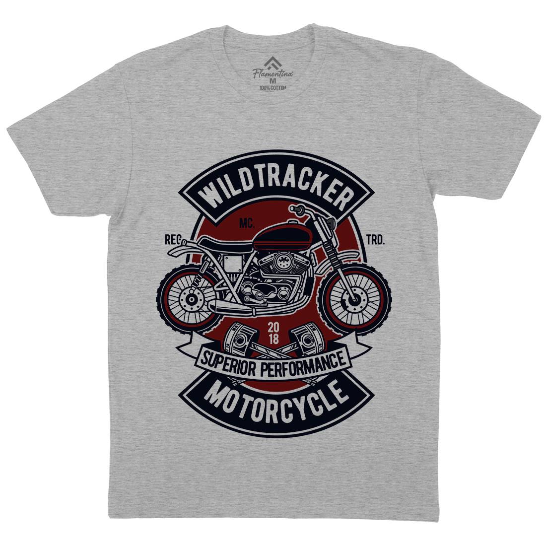 Wild Tracker Mens Crew Neck T-Shirt Motorcycles D598