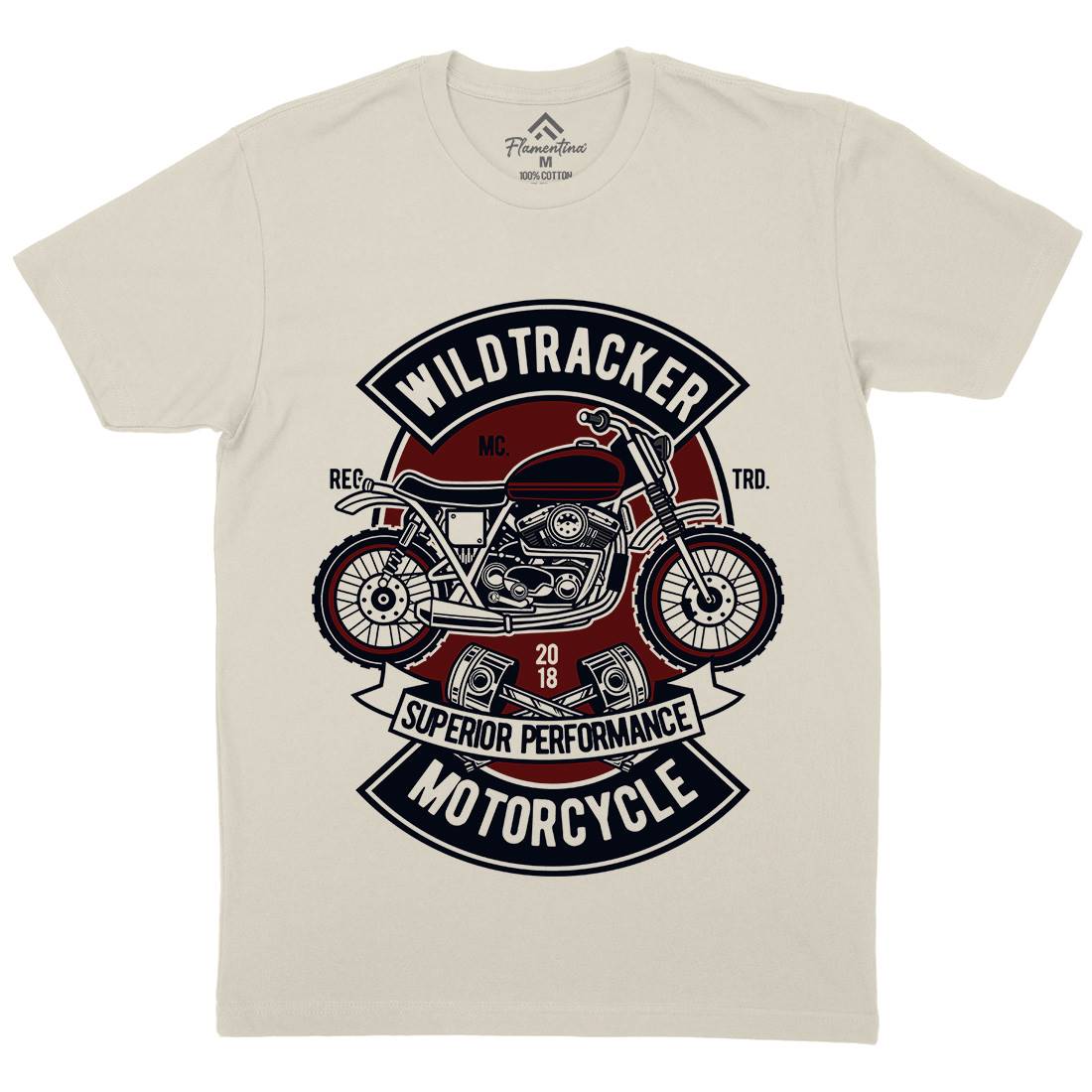 Wild Tracker Mens Organic Crew Neck T-Shirt Motorcycles D598