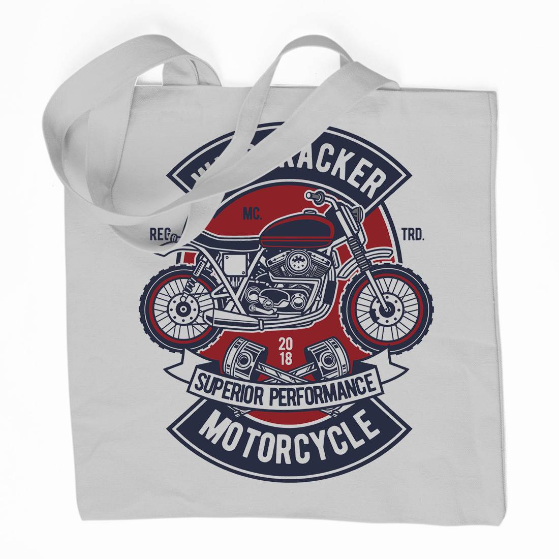 Wild Tracker Organic Premium Cotton Tote Bag Motorcycles D598