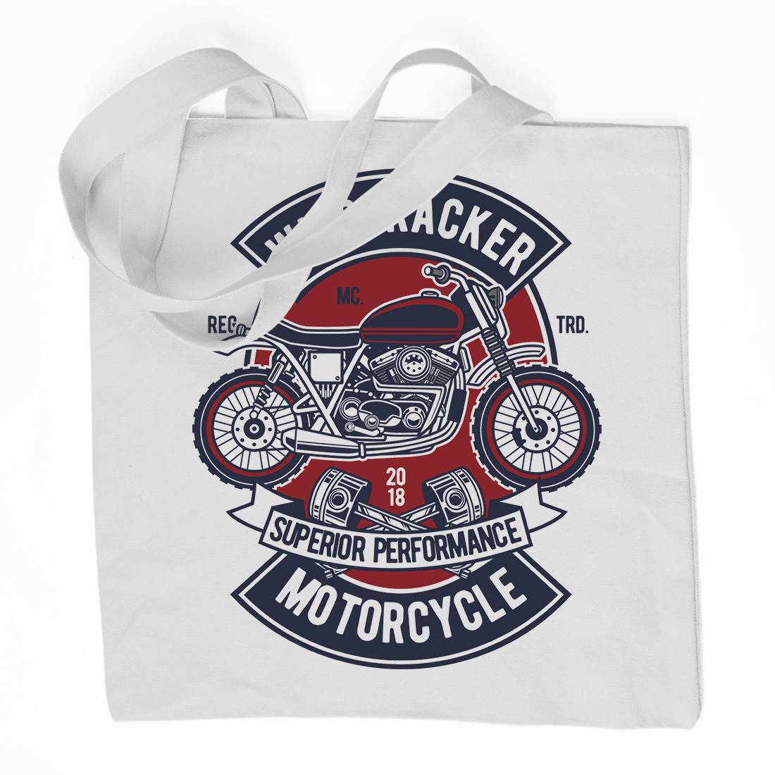 Wild Tracker Organic Premium Cotton Tote Bag Motorcycles D598