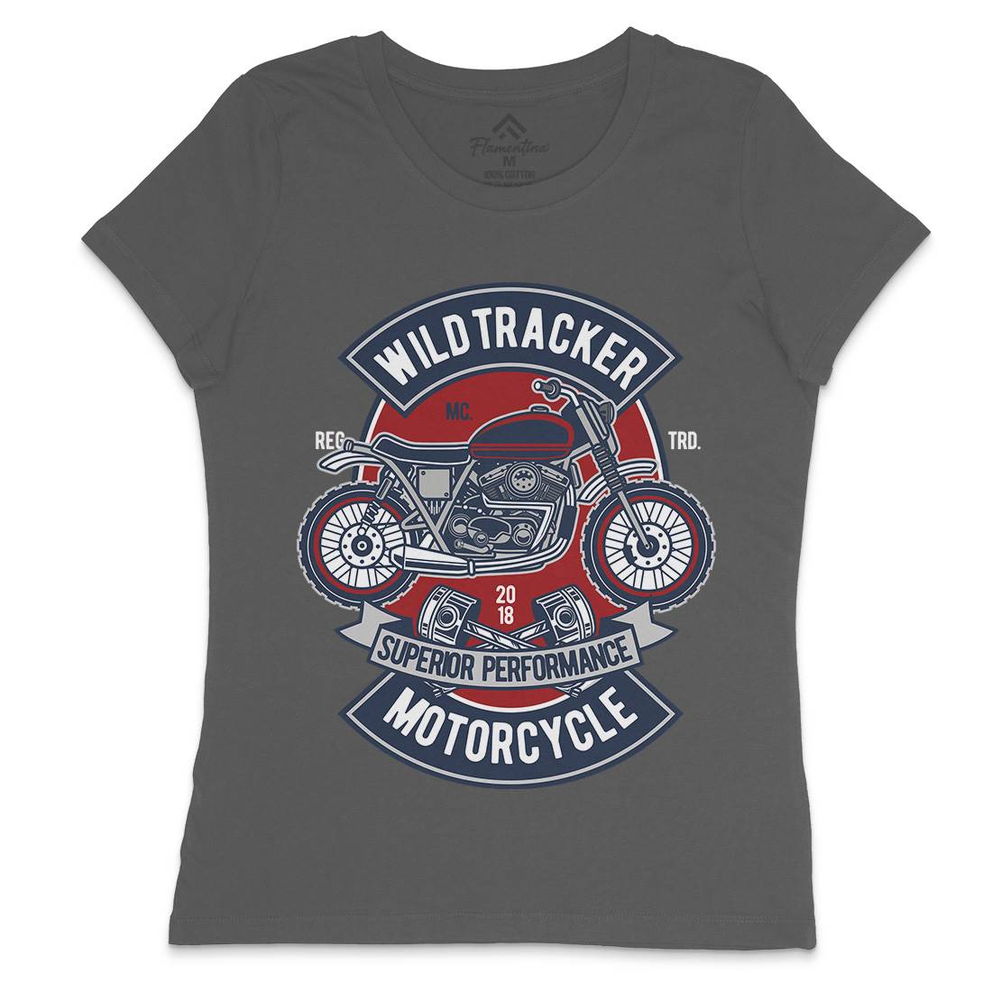 Wild Tracker Womens Crew Neck T-Shirt Motorcycles D598