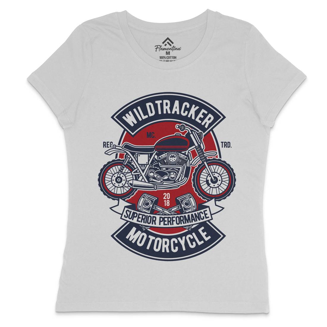 Wild Tracker Womens Crew Neck T-Shirt Motorcycles D598
