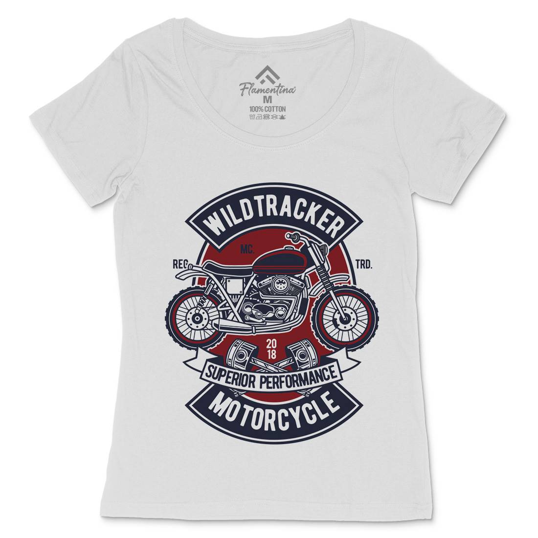 Wild Tracker Womens Scoop Neck T-Shirt Motorcycles D598