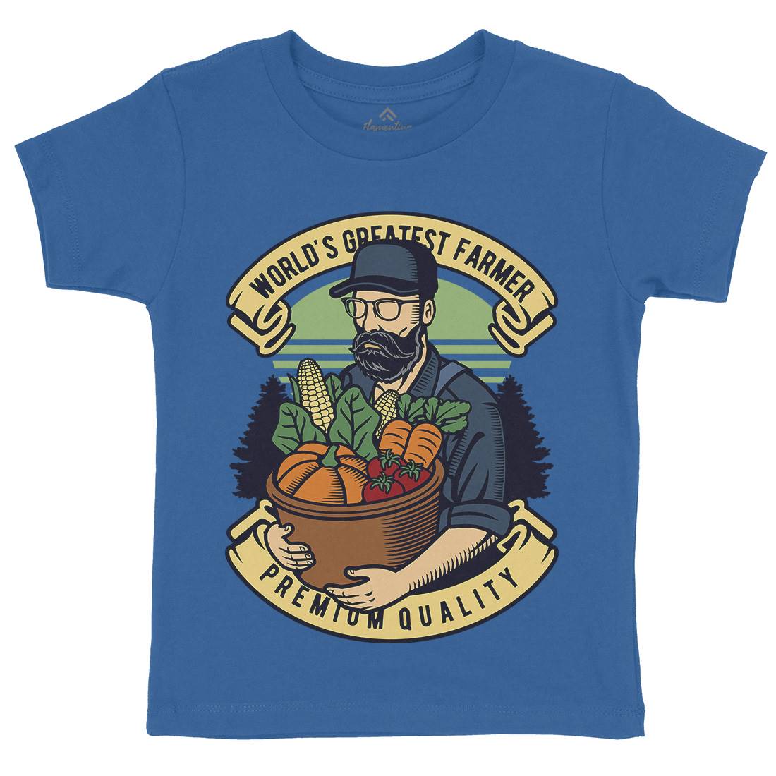 World Greatest Farmer Kids Organic Crew Neck T-Shirt Work D599