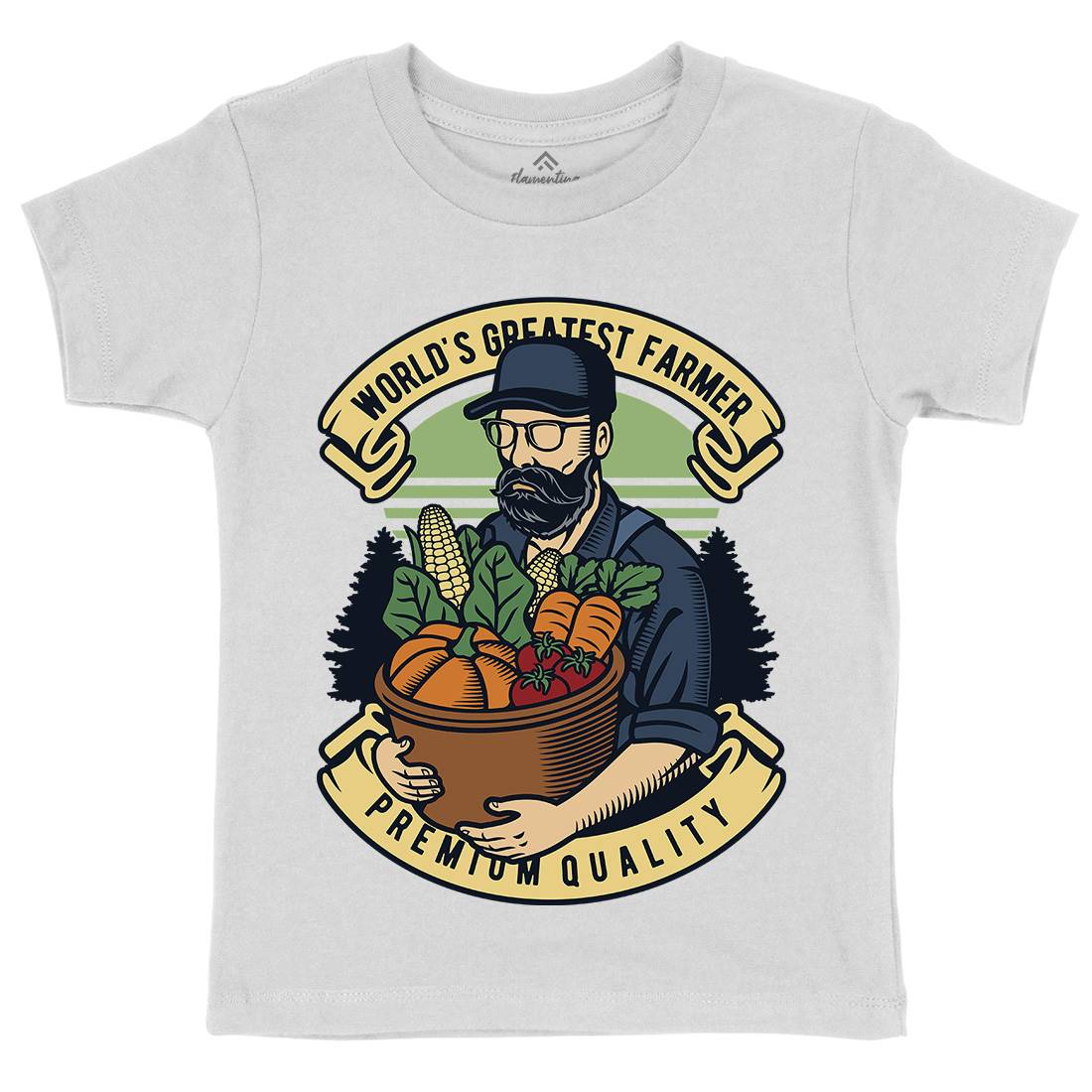 World Greatest Farmer Kids Crew Neck T-Shirt Work D599