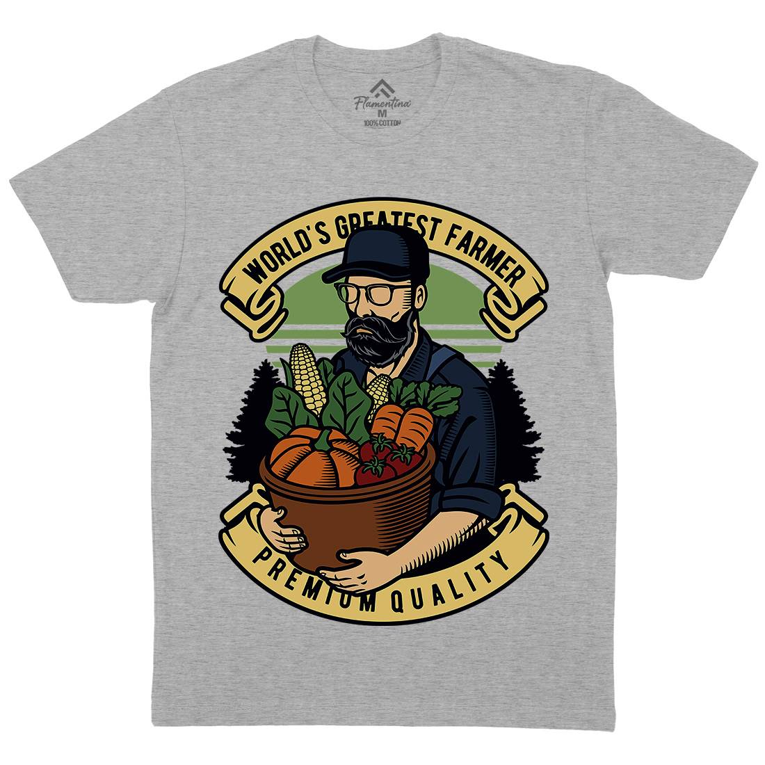 World Greatest Farmer Mens Organic Crew Neck T-Shirt Work D599