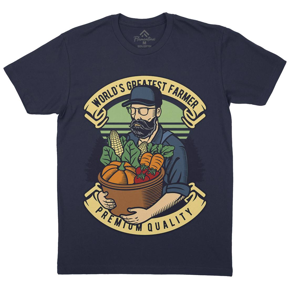 World Greatest Farmer Mens Organic Crew Neck T-Shirt Work D599