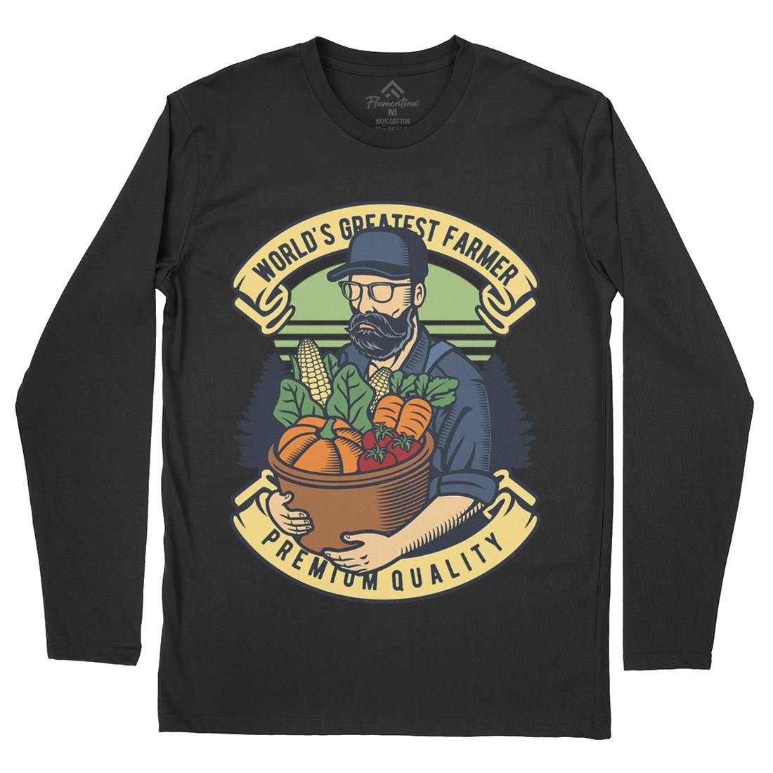 World Greatest Farmer Mens Long Sleeve T-Shirt Work D599