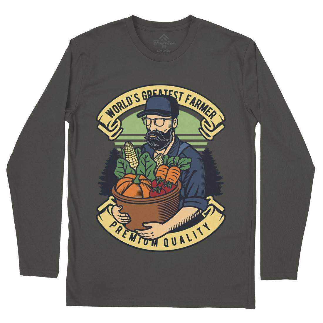 World Greatest Farmer Mens Long Sleeve T-Shirt Work D599