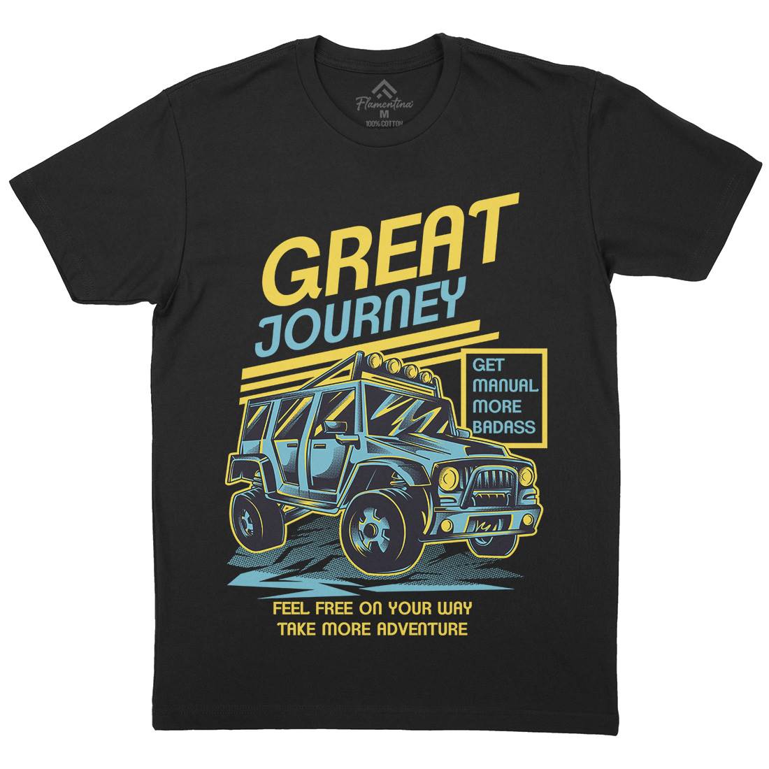 Great Journey Mens Crew Neck T-Shirt Cars D600