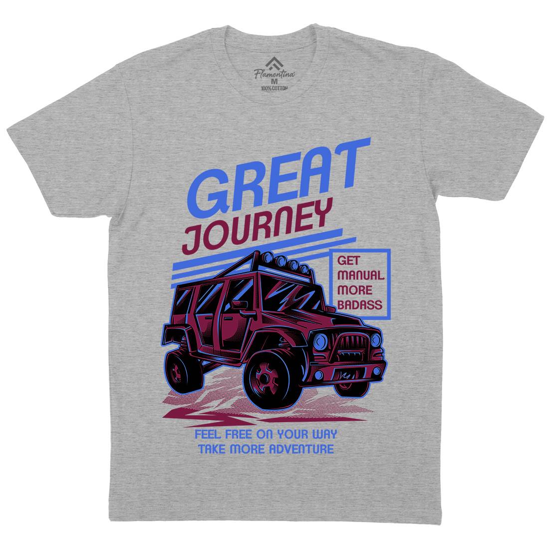Great Journey Mens Crew Neck T-Shirt Cars D600