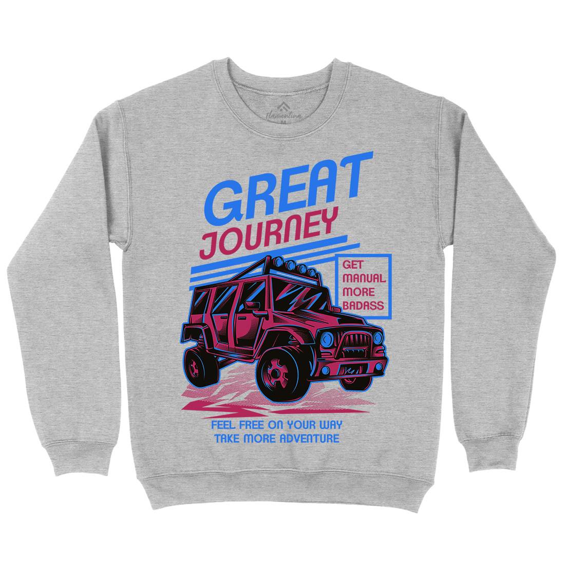 Great Journey Mens Crew Neck Sweatshirt Cars D600