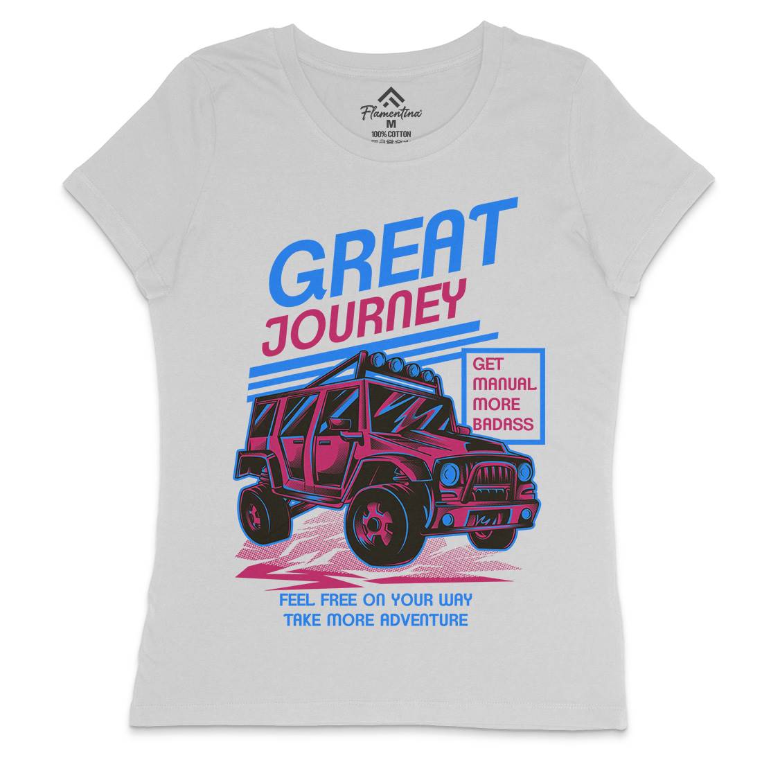 Great Journey Womens Crew Neck T-Shirt Cars D600