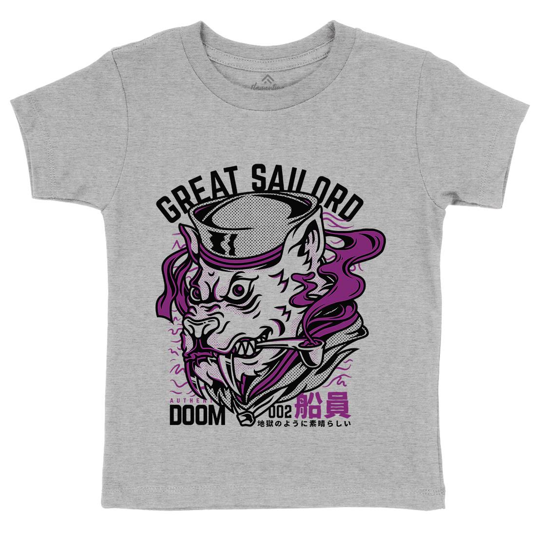 Great Sailord Kids Organic Crew Neck T-Shirt Navy D601