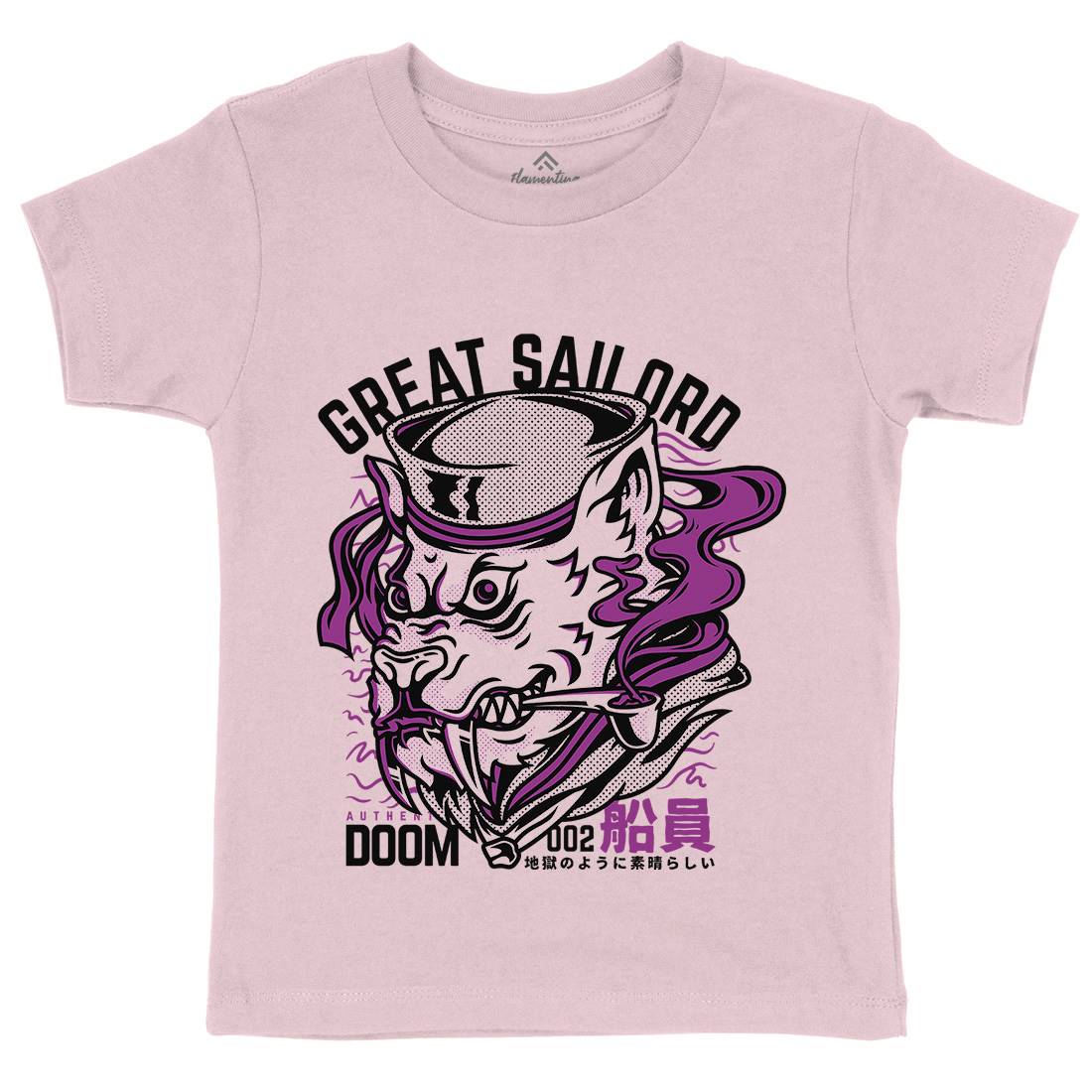 Great Sailord Kids Organic Crew Neck T-Shirt Navy D601