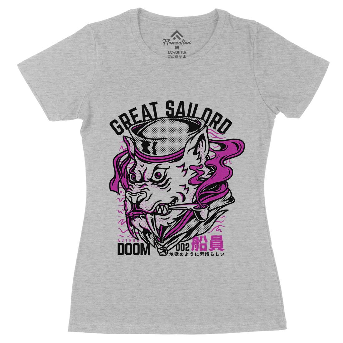 Great Sailord Womens Organic Crew Neck T-Shirt Navy D601
