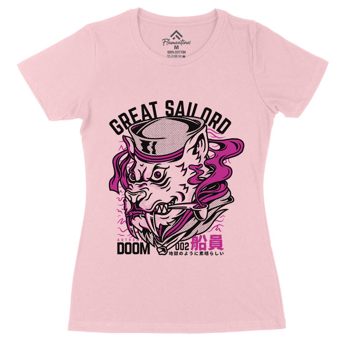 Great Sailord Womens Organic Crew Neck T-Shirt Navy D601