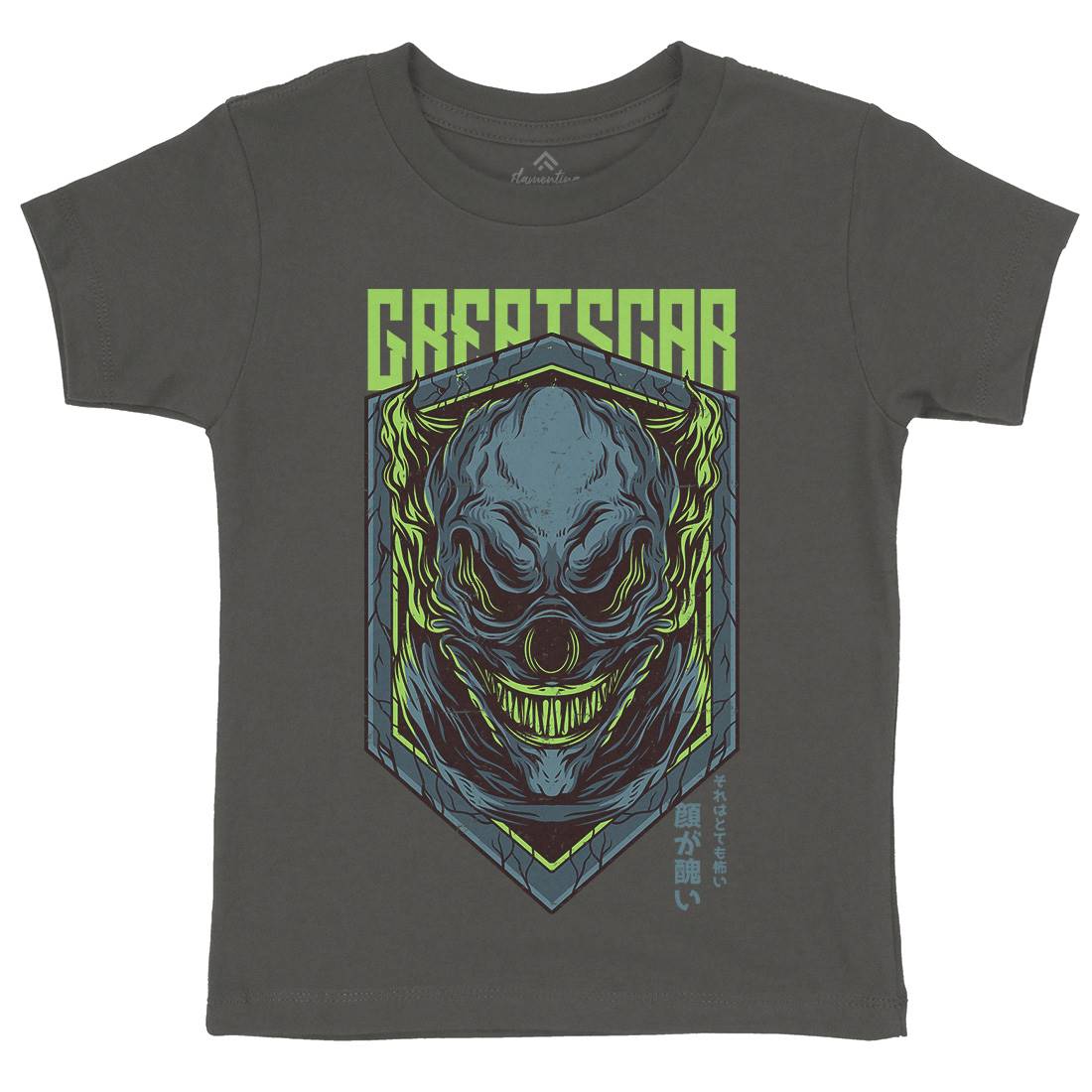 Great Scar Kids Organic Crew Neck T-Shirt Horror D602
