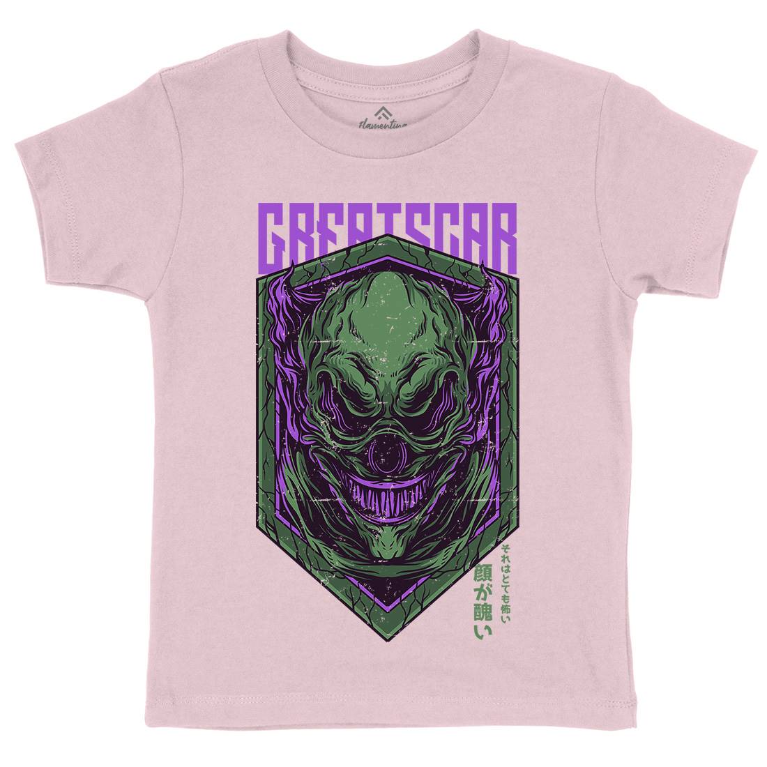 Great Scar Kids Organic Crew Neck T-Shirt Horror D602