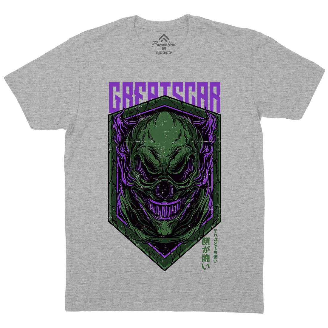 Great Scar Mens Organic Crew Neck T-Shirt Horror D602