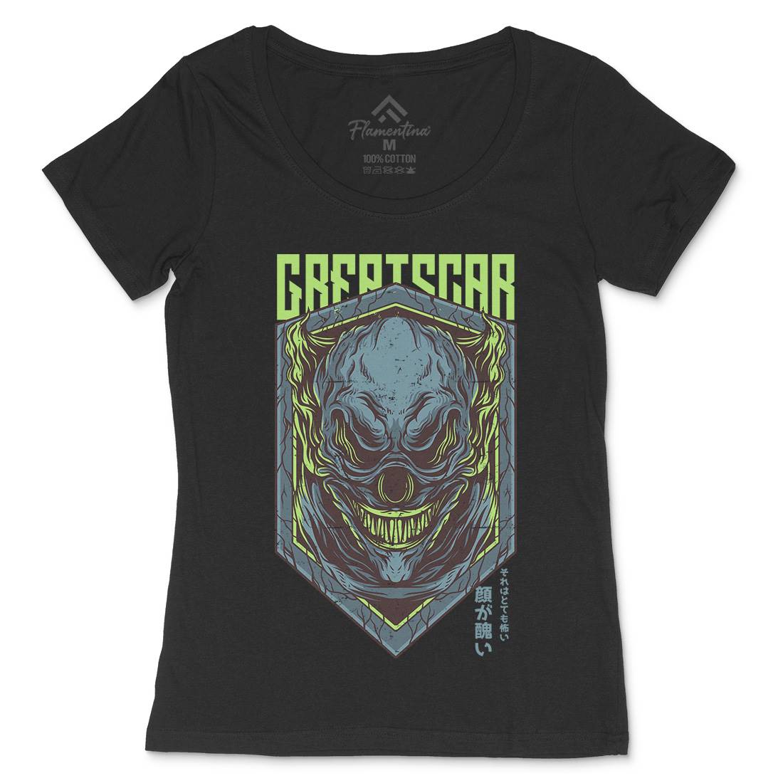 Great Scar Womens Scoop Neck T-Shirt Horror D602