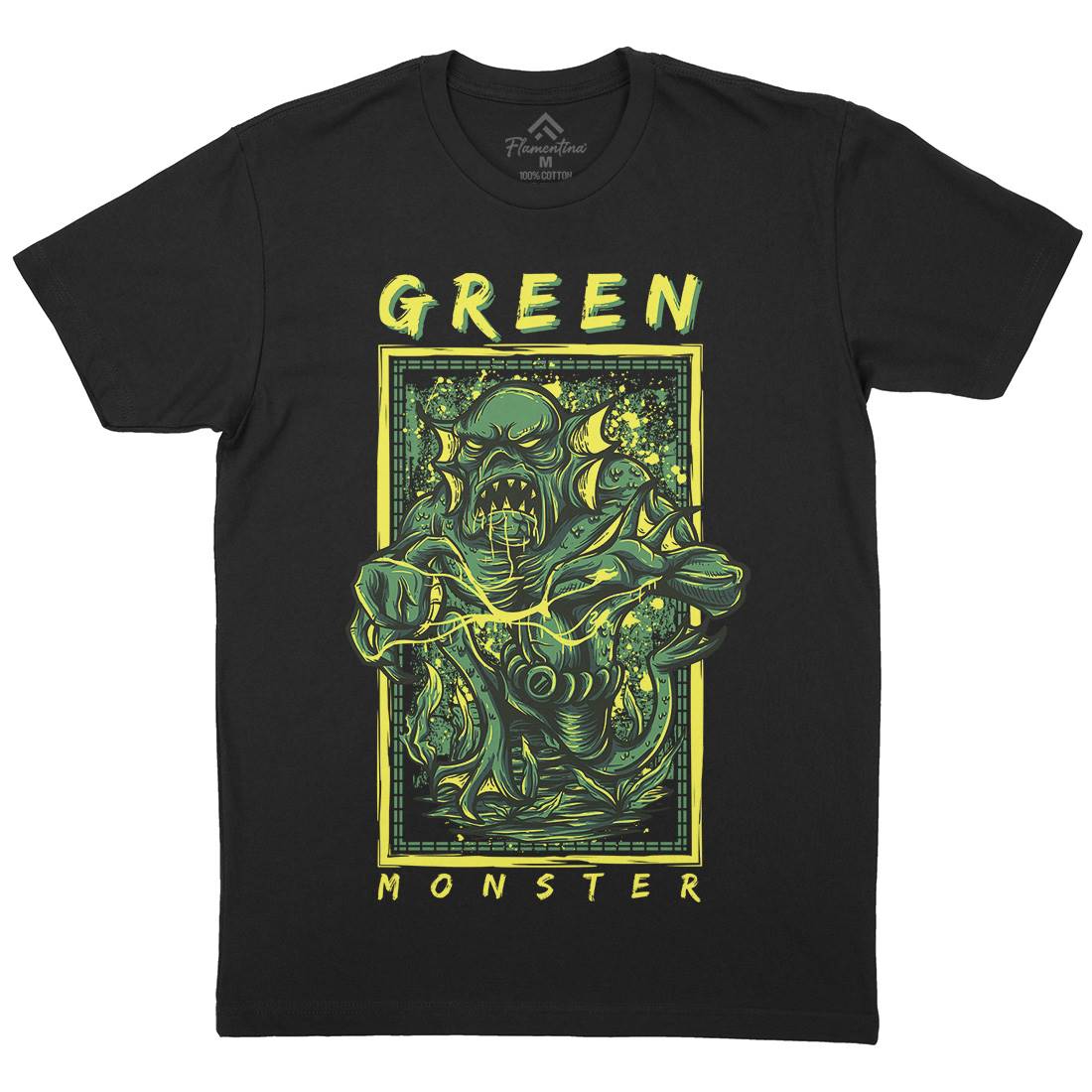 Green Monster Mens Crew Neck T-Shirt Horror D603