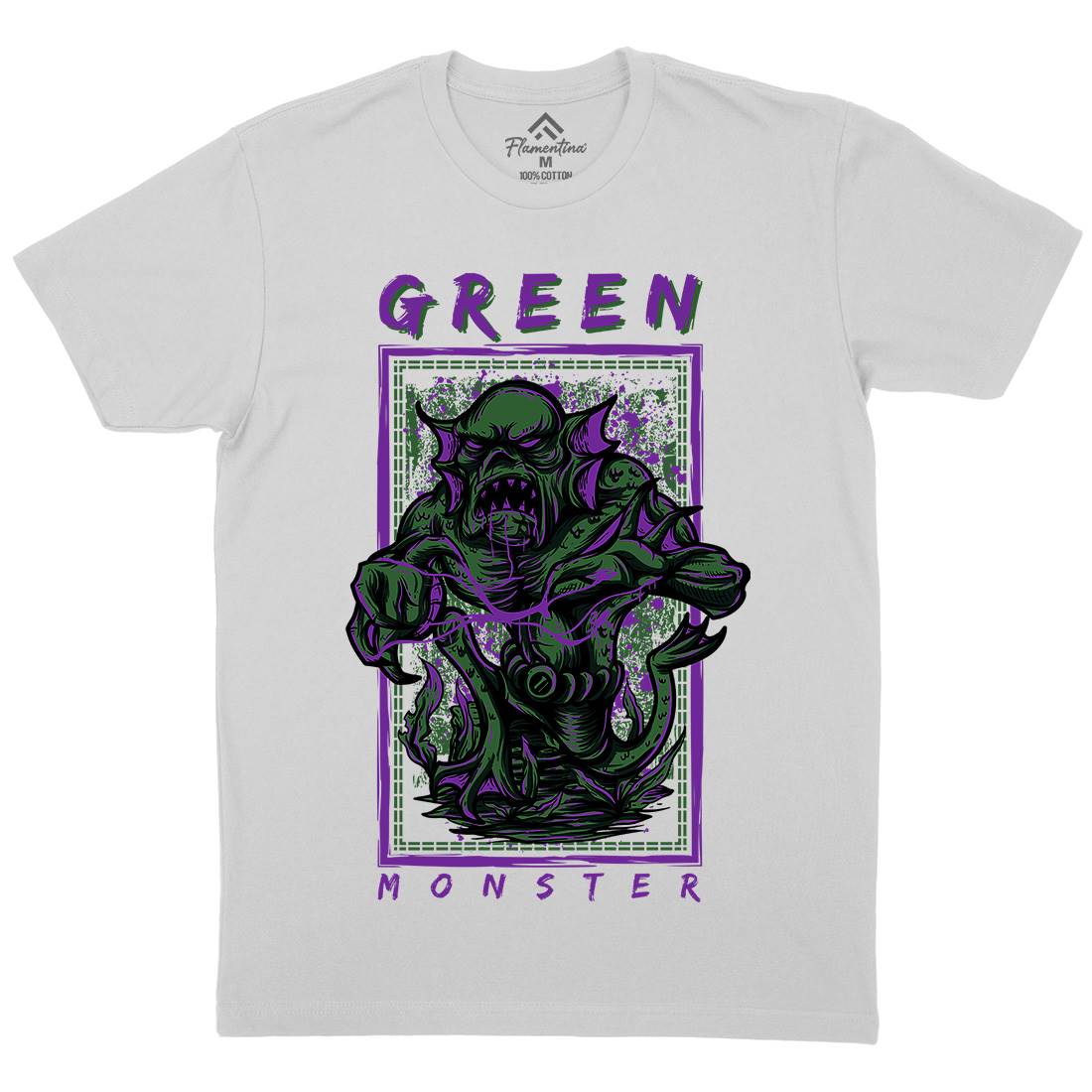 Green Monster Mens Crew Neck T-Shirt Horror D603