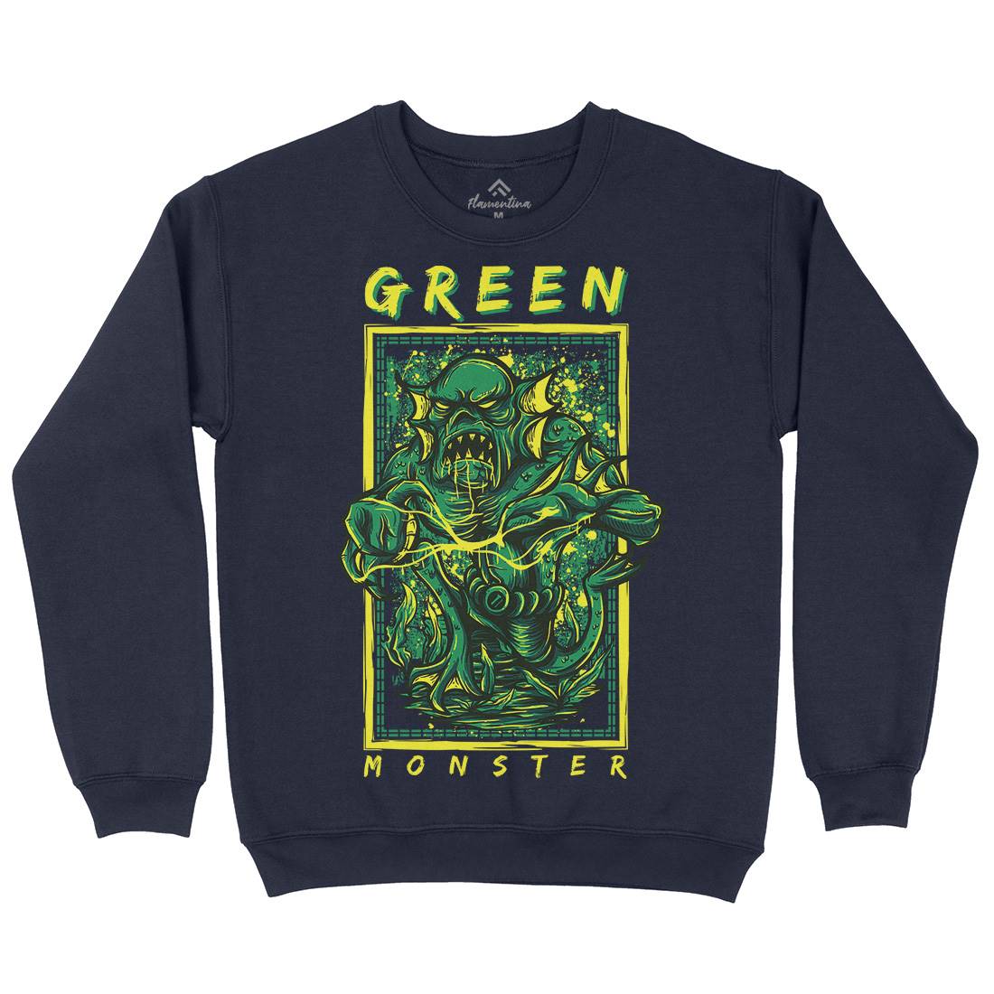 Green Monster Kids Crew Neck Sweatshirt Horror D603