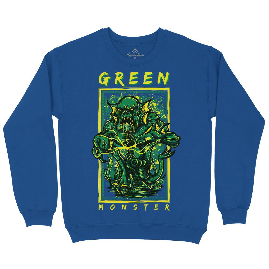 Green Monster Mens Crew Neck Sweatshirt Horror D603