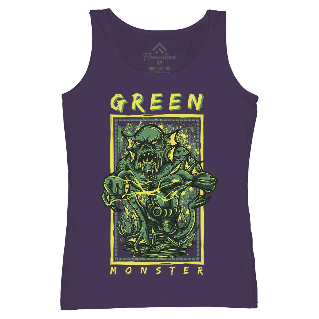 Green Monster Womens Organic Tank Top Vest Horror D603