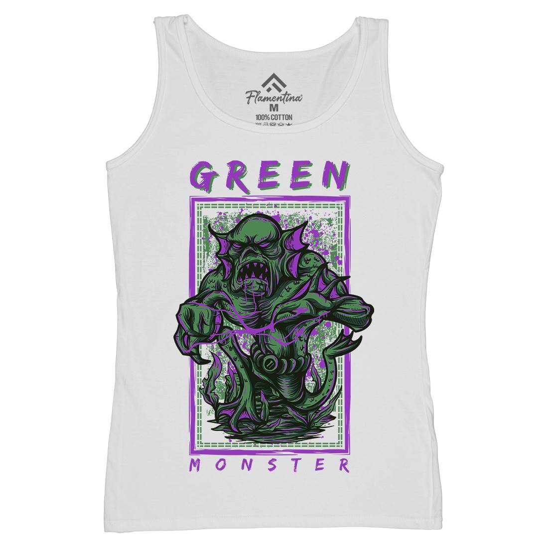 Green Monster Womens Organic Tank Top Vest Horror D603