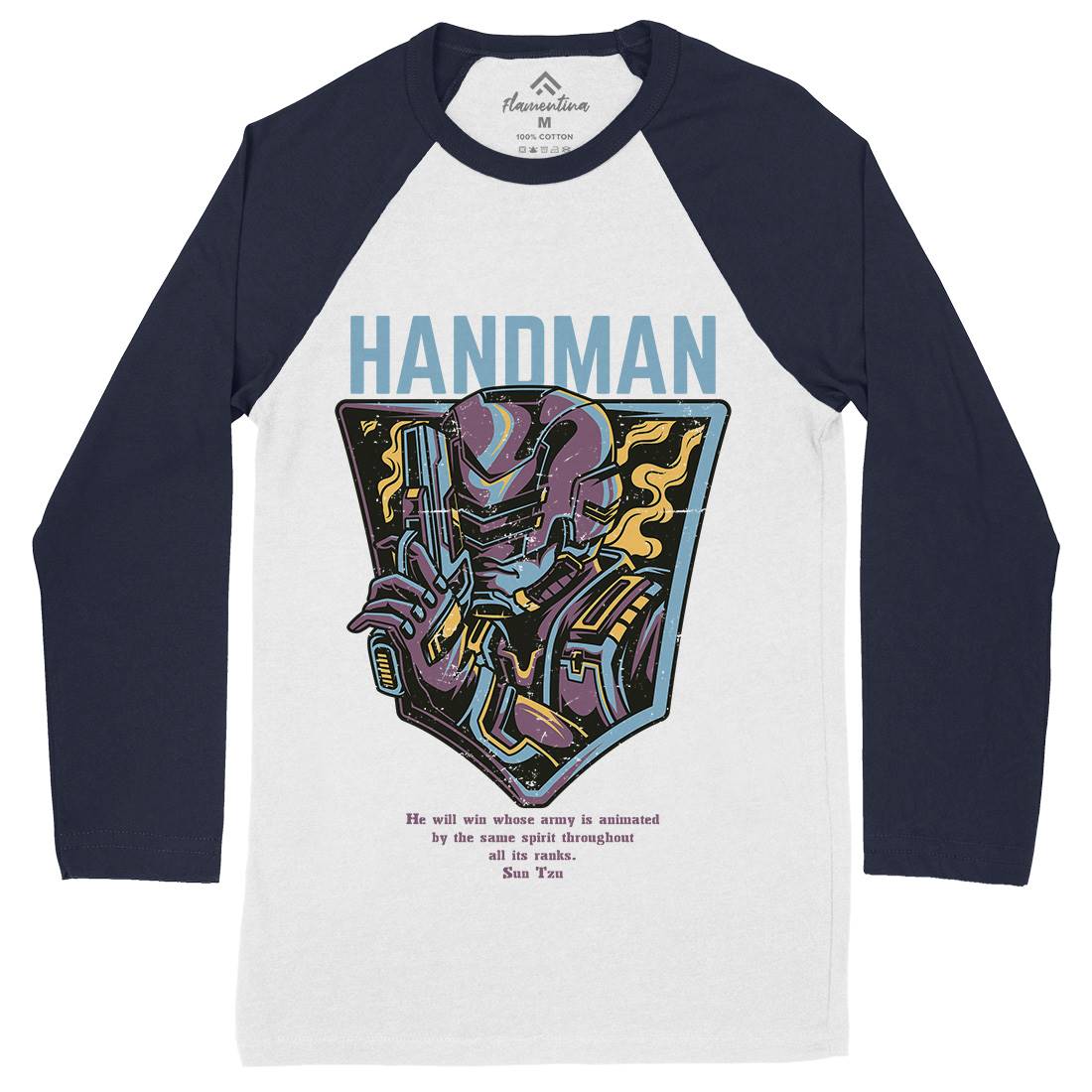 Handman Mens Long Sleeve Baseball T-Shirt Space D605