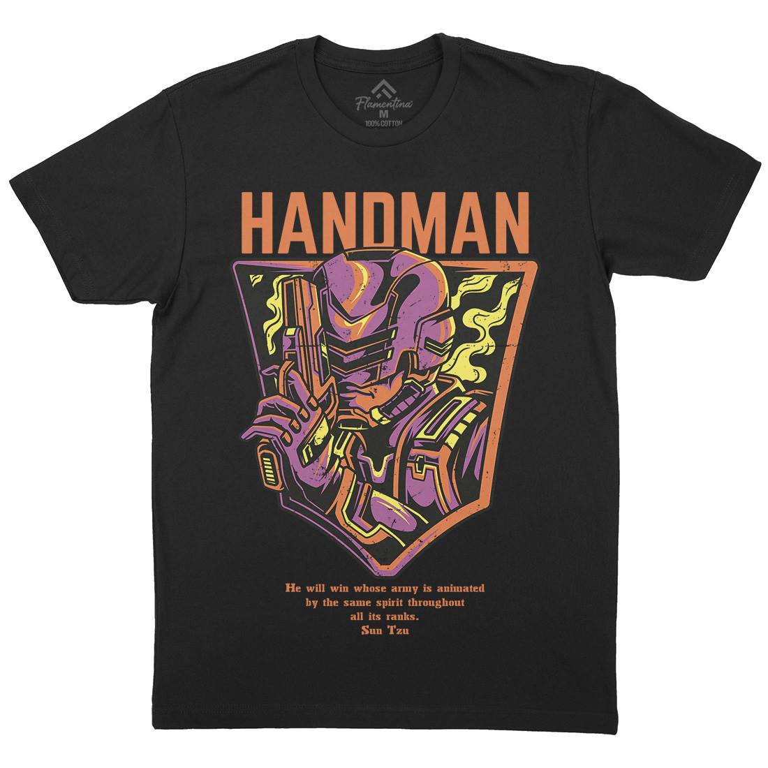 Handman Mens Organic Crew Neck T-Shirt Space D605
