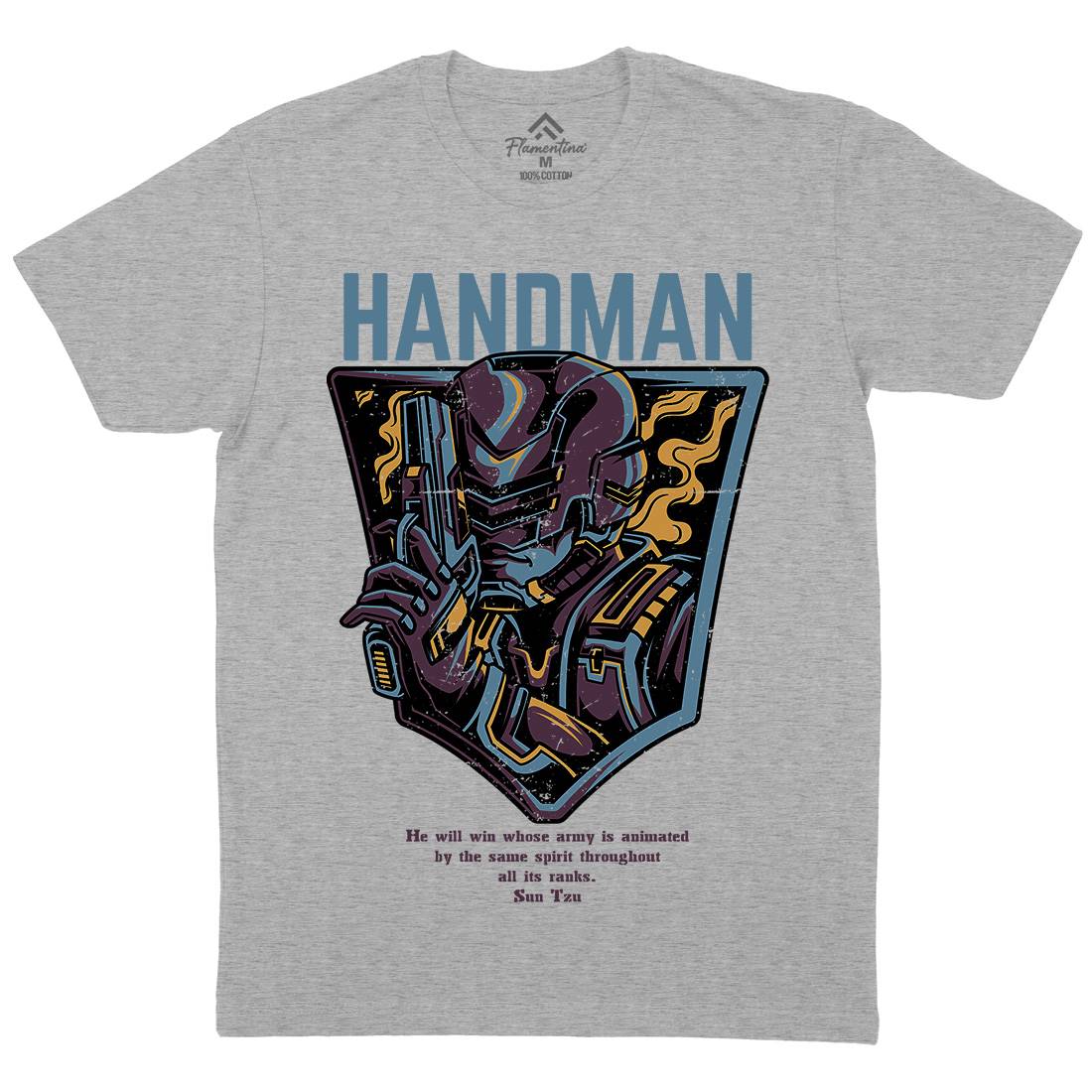 Handman Mens Organic Crew Neck T-Shirt Space D605